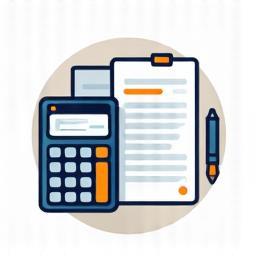 Icône gestion de paie, calculatrice et fiche de paie